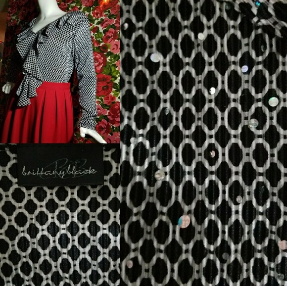 Brittany Black Sparkle Ruffle Top! - Picture 5 of 8